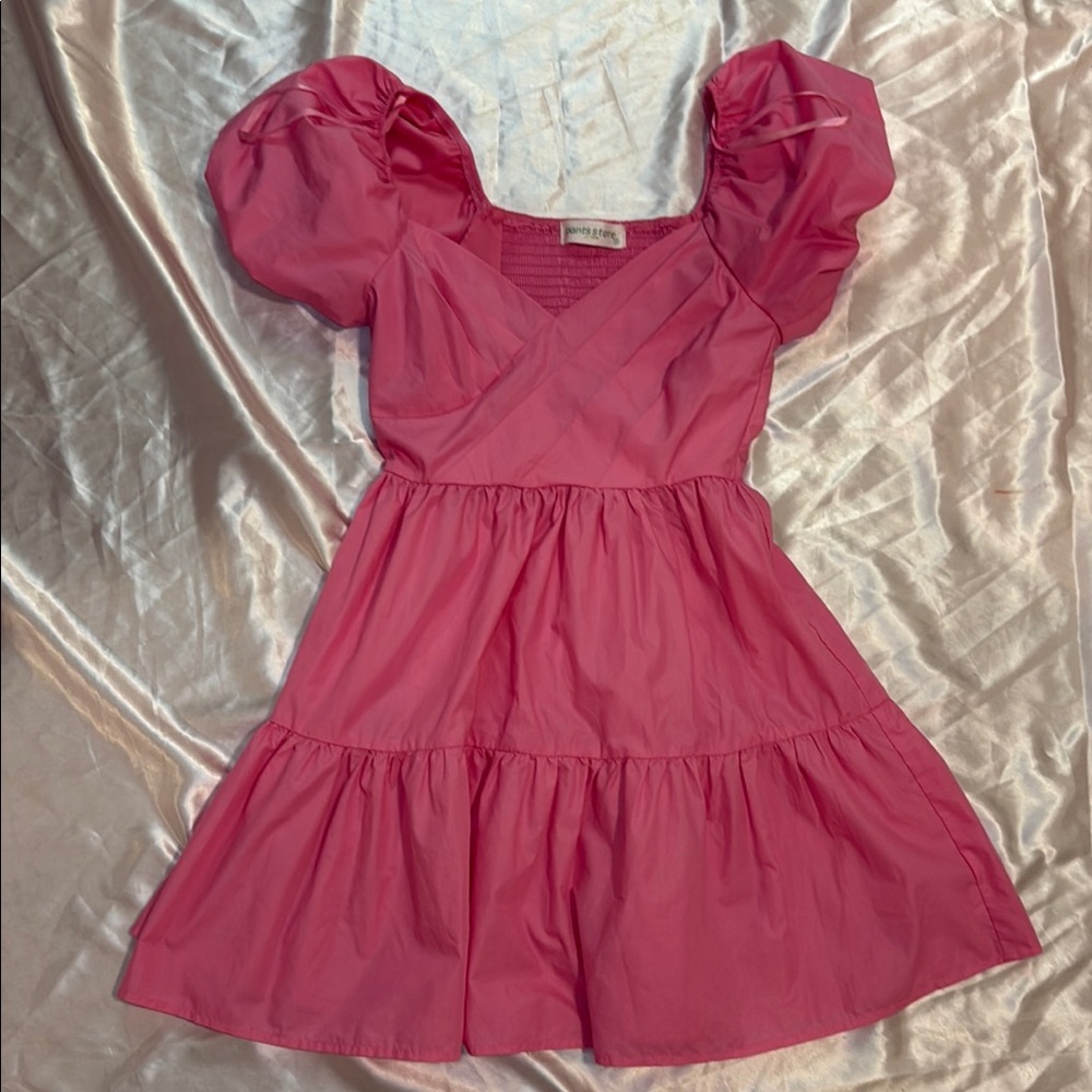 Pink Puff Sleeve Dress